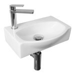 RECTANGULAR WALL HUNG BASIN HUMPHREY SEMI-RECESSED GLOSS WHITE TOPCHUMSRWH ADP