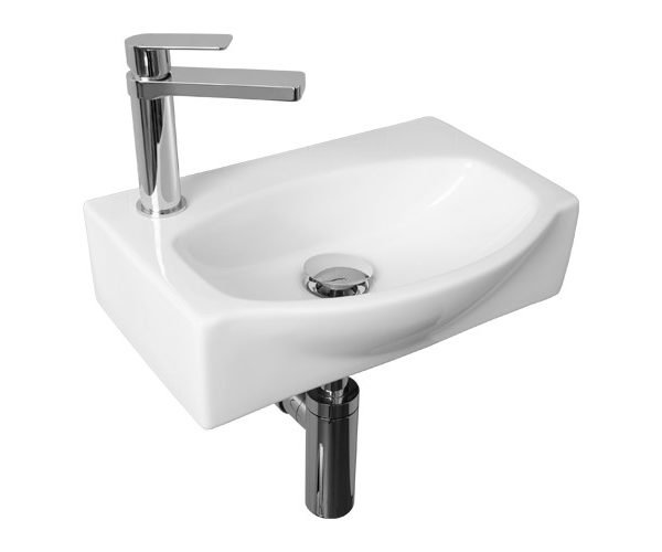 RECTANGULAR WALL HUNG BASIN HUMPHREY SEMI-RECESSED GLOSS WHITE TOPCHUMSRWH ADP