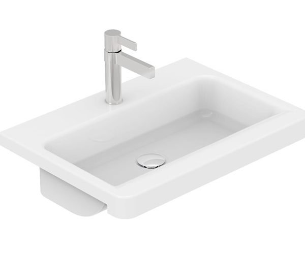 RECTANGULAR SEMI-RECESSED BASIN INTEGRITY GLOSS/MATTE WHITE TOPTINT5540 ADP