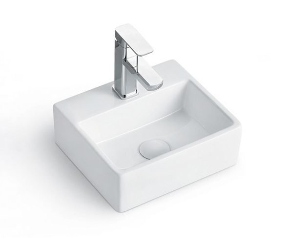 RECTANGULAR WALL HUNG BASIN LAURA GLOSS WHITE TOPCLAU3430GW ADP