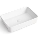 RECTANGULAR SEMI-RECESSED BASIN LINO GLOSS WHITE TOPCLIN5938GW ADP