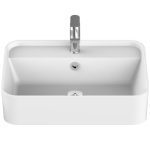 RECTANGULAR SEMI-RECESSED BASIN MIYA 550 GLOSS/MATTE WHITE TOPSMISR55W ADP