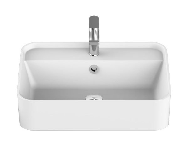 RECTANGULAR SEMI-RECESSED BASIN MIYA 550 GLOSS/MATTE WHITE TOPSMISR55W ADP