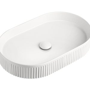 ROUND ABOVE COUNTER BASIN PILL FLUTED GLOSS WHITE TOPCPFL5836GW ADP