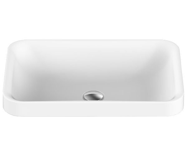 RECTANGULAR SEMI INSET BASIN PRIDE GLOSS/MATTE WHITE TOPTPRI5537 ADP