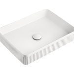 RECTANGULAR ABOVE COUNTER BASIN RECTANGULAR FLUTED GLOSS WHITE TOPCRFL5047GW ADP