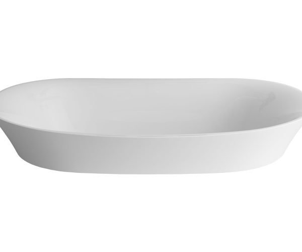 OVAL SEMI INSET BASIN RISE GLOSS/MATTE WHITE TOPPRIS5636W ADP