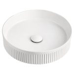 ROUND ABOVE COUNTER BASIN ROUND FLUTED GLOSS WHITE TOPCRFL405GW ADP