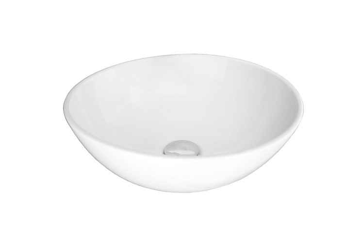 ROUND ABOVE COUNTER BASIN ROUND FLUTED GLOSS WHITE TOPCSOLWH ADP