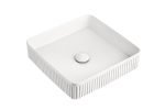 SQUARE ABOVE COUNTER BASIN SQUARE FLUTED GLOSS WHITE TOPCSFL405GW ADP