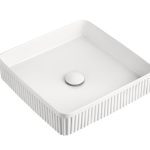 SQUARE ABOVE COUNTER BASIN SQUARE FLUTED GLOSS WHITE TOPCSFL405GW ADP