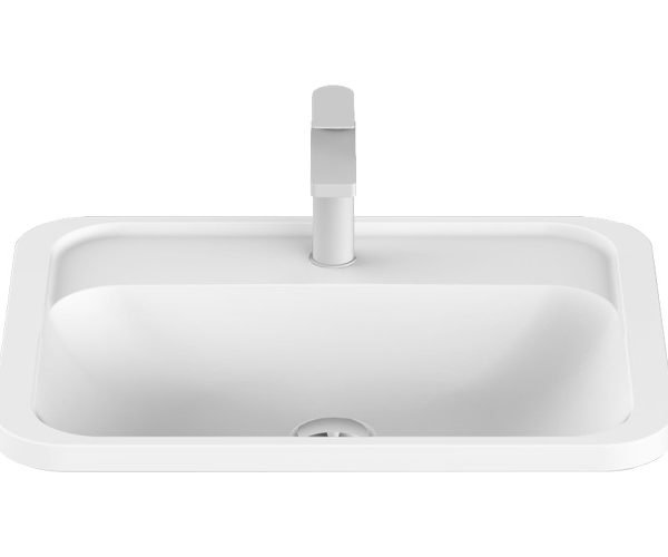 RECTANGULAR INSET BASIN STRENGTH GLOSS/MATTE WHITE TOPTSTR5543 ADP