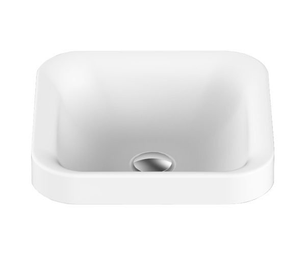 SQUARE SEMI INSET BASIN TRUTH GLOSS WHITE TOPTTRU3737 ADP