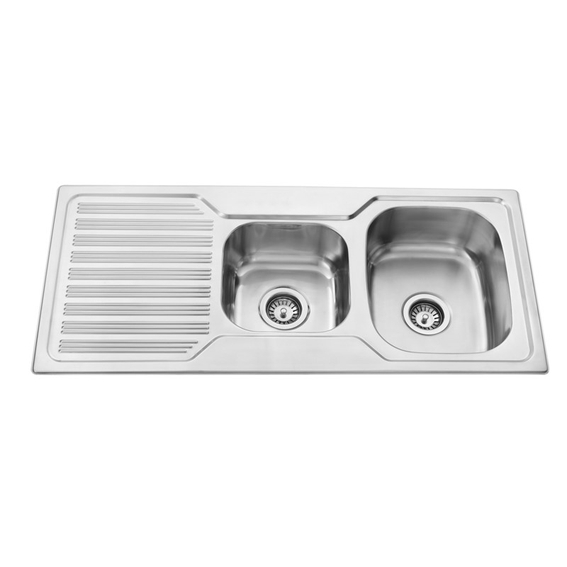 BADUNDKUCHE BK108.1 TRADITIONELL SQUARE ONE AND THREE QUARTER BOWL SINK STAINLESS STEEL