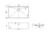INSPIRE M-CBS-810-77 AXON 77S SINGLE BOWL STAINLESS STEEL SINK 770x440x220MM
