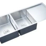 INSPIRE M-CBS-821-116 ZUE 116D DOUBLE BOWL STAINLESS STEEL SINK WITH DRAINER 1160x460x220
