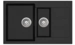 INSPIRE M-KB8050D VIVA GRANITE QUARTZ STONE OND AND HALF BOWL SINK 800x500x200MM BLACK