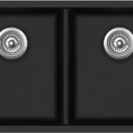 INSPIRE M-KB8148D VIVA GRANITE QUARTZ STONE DOUBLE BOWL SINK 810x480x340MM BLACK