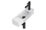 RECTANGULAR WALL HUNG BASIN HALO GLOSS/MATTE WHITE TOPSHAL45W ADP