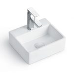 SQUARE ABOVE COUNTER BASIN LAURA GLOSS WHITE TOPCLAU3430GW ADP