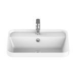 RECTANGULAR SEMI INSET BASIN MIYA 550 GLOSS/MATTE WHITE TOPSMIIN55W ADP