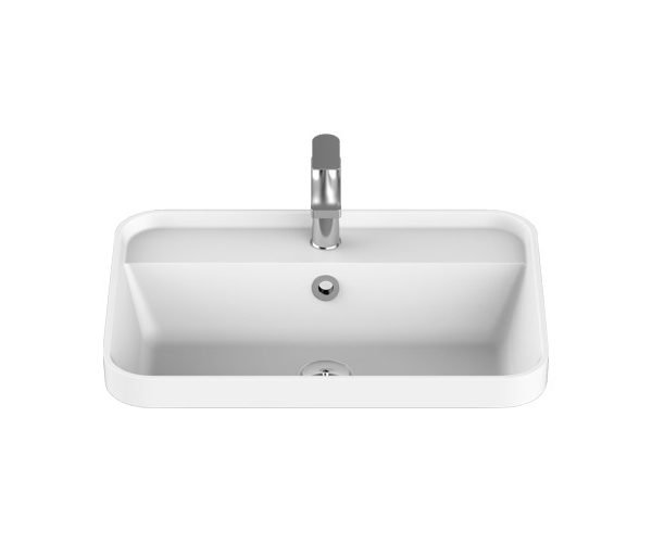 RECTANGULAR SEMI INSET BASIN MIYA 550 GLOSS/MATTE WHITE TOPSMIIN55W ADP