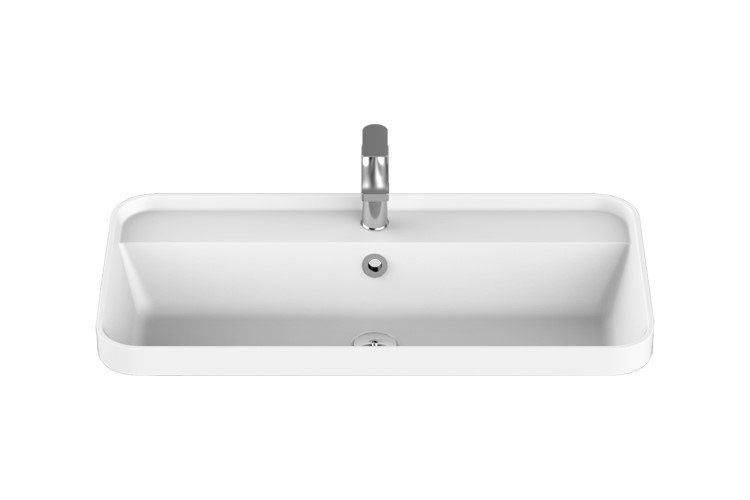 RECTANGULAR SEMI INSET BASIN MIYA 750 GLOSS/MATTE WHITE TOPSMIIN75W ADP