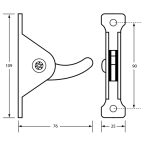 COLLAPSIBLE CLOTHES HOOK - VISIBLE FIX SATIN STAINLESS STEEL METLAM ML2117