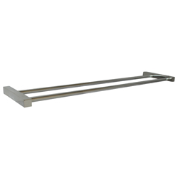 PATERSON SERIES 770MM DOUBLE TOWEL BAR - SQUARE MOUNTING POLISHED STAINLESS STEEL METLAM ML6068PSS