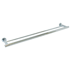 LACHLAN SERIES DOUBLE TOWEL BAR - ROUND MOUNTING BRIGHT CHROME PLATE METLAM ML6208