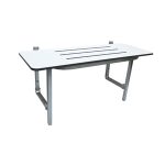 ACCESSIBLE FOLDING SHOWER SEAT - 960MML * 395MMW - WHITE COMPACT LAMINATE SATIN STAINLESS STEEL FRAME METLAM ML995_CL