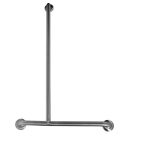 ACCESSIBLE SHOWER INVERTED OFFSET "T" LEFT HAND GRAB RAIL, CONCEALED FIX SATIN STAINLESS STEEL METLAM MLR107_MKII