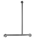 ACCESSIBLE SHOWER INVERTED OFFSET "T" RIGHT HAND GRAB RAIL, CONCEALED FIX SATIN STAINLESS STEEL METLAM MLR108_MKII