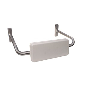 ACCESSIBLE TOILET PADDED BACK REST SATIN STAINLESS STEEL METLAM MLR119MKII