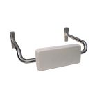 ACCESSIBLE TOILET PADDED BACK REST WITH CURVED ARM SATIN STAINLESS STEEL METLAM MLR119CMKII