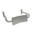 ACCESSIBLE TOILET STAINLESS STEEL BACK REST WITH CURVED ARM, VANDAL PROOF SATIN STAINLESS STEEL METLAM MLR119C_VP