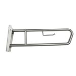 PULL DOWN GRAB RAIL WITH TOILET ROLL HOLDER SATIN STAINLESS STEEL METLAM MLR50TPH