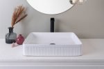 RECTANGULAR ABOVE COUNTER BASIN RECTANGULAR FLUTED GLOSS WHITE TOPCRFL5047GW ADP