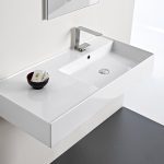 RECTANGULAR WALL HUNG BASIN TEOREMA 1000 GLOSS WHITE TOPCTEO100GW ADP