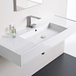 RECTANGULAR WALL HUNG BASIN TEOREMA 1200 GLOSS WHITE TOPCTEO120GW ADP