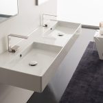 RECTANGULAR WALL HUNG BASIN TEOREMA 1400 DOUBLE GLOSS WHITE TOPCTEO140GWD ADP
