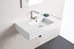 RECTANGULAR WALL HUNG BASIN TEOREMA 800 GLOSS WHITE TOPCTEO80GW ADP