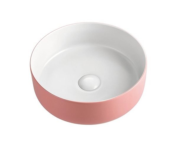 ROUND ABOVE COUNTER BASIN MARGOT MATTE PINK/WHITE TOPCMAR360PW ADP