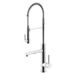 ABEY 3K5 LUCIA SIDE LEVER SINK MIXER WITH SPRING COIL PULL DOWN GARETH ASHTON CHROME