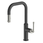 ABEY 7K2-BBN INDUSTRIAL DUAL FUNCTION PULL OUT KITCHEN MIXER GARETH ASHTON BLACK BRUSHED NICKEL