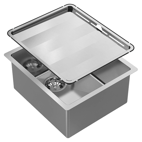 ABEY CR340 PIAZZA 340 SINGLE SQUARE BOWL STAINLESS STEEL SINK CHROME