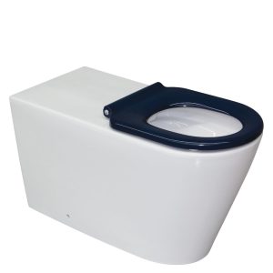 FIENZA K016 ISABELLA CARE BACK TO WALL TOILET SUITE WITH BLUE SEAT WHITE