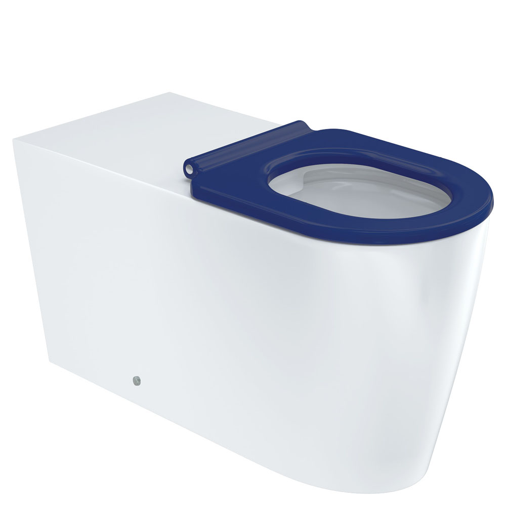 FIENZA K016 ISABELLA CARE WALL FACED TOILET SUITE GLOSS WHITE WITH BLUE SEAT