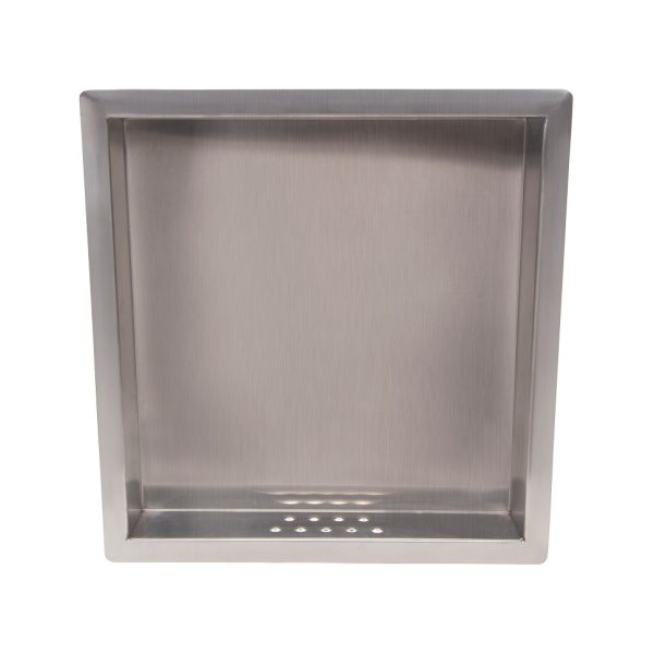 ANTI-LIGATURE LARGE RECESSED SOAP AND SHAMPOO HOLDER SATIN STAINLESS STEEL METLAM ML236L_SS