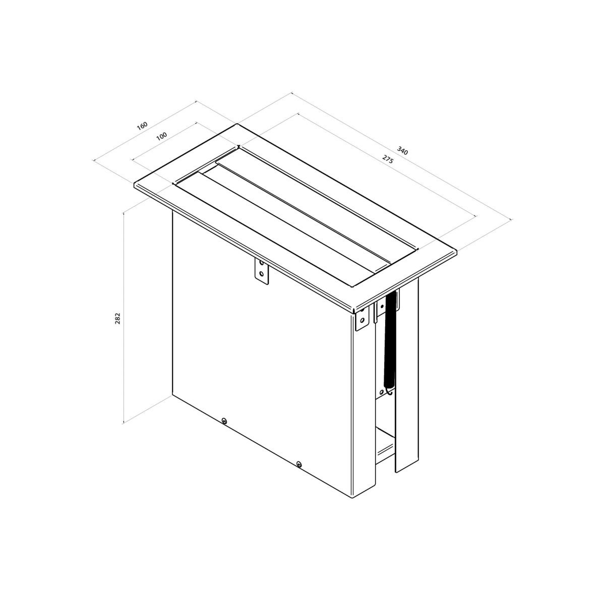 COUNTER TOP RECESSED PAPER TOWEL DISPENSER SATIN STAINLESS STEEL METLAM ML716_SS